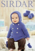 Knitting Pattern - Sirdar 4706 - Snuggly DK - Baby Boy's Coat, Mittens & Bootees